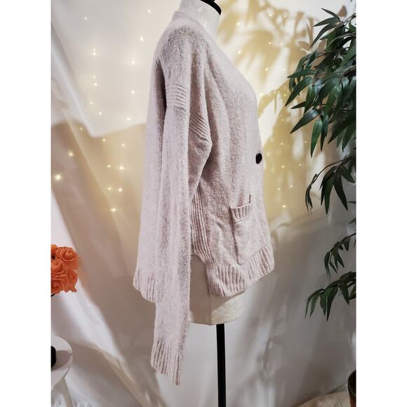 J. Crew Ivory Rainbow Supersoft Yarn Cropped Cardigan Sweater Womens Size M Cozy - Picture 5 of 12